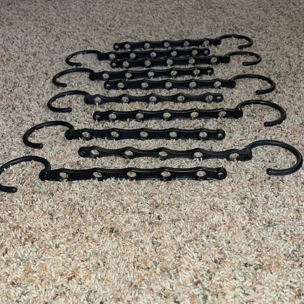 Set of 10 closet hanging space expanders in black